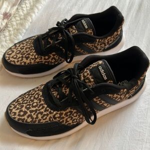 Adidas leopard print tennis shoes